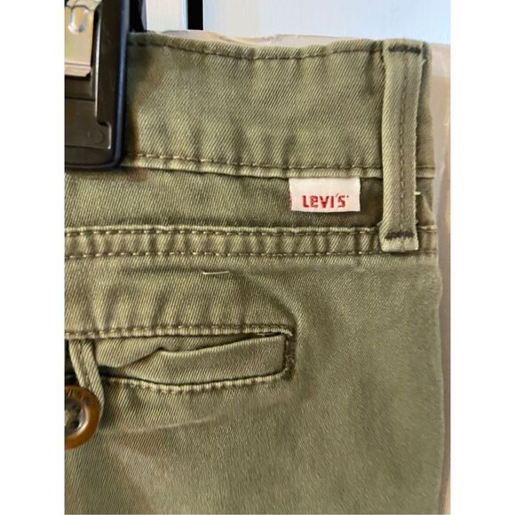 Levi’s pants army green raw hems size 16m high rise - Picture 2 of 7